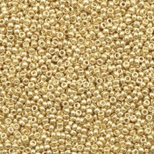 Miyuki rocailles Perlen 15/0 - Duracoat galvanized champagne gold 15-4204